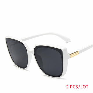 Fashion Plastic Cat Eye Women Oversized Sunglasses Brand Designer Vintage Retro Mirror Sun Glasses For Female UV400 Oculos