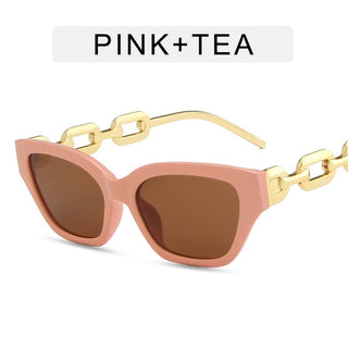 Vintage Cat Eye Sunglasses Women Trend New Fashion Small Metal Chain Sunglasses Elegant Eyeglasses Fashion Black Shades