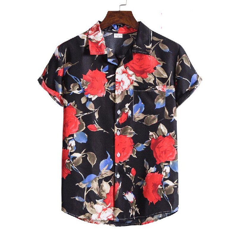 Mens Beach Shirts Camisa Social Masculina 2022 Fashion Brand Floral Shirt Men Slim Fit Short Sleeve Hawaiian Shirt Male Chemise