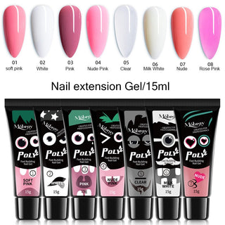 Poly Nail Gel Set Quick Extension Nails Building Fingertips Polygels Tool Kit to Design Art Nails