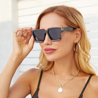 New Diamond Inlaid Fashion Square Large Frame Sunglasses Trend Retro UV Radiation Proof Summer Women's Outdoor Sunglasses