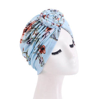 Women Braided Top Knot Turban Scarf Arab Wrap HeadScarf Ready to Wear Hijab Stretchy Muslim Headdress Chemo Cap Bandanas