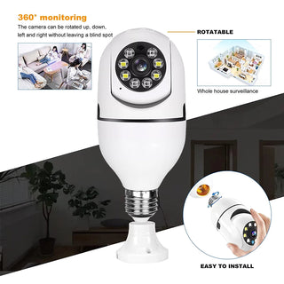 Super Surveillance Camera LED Light Bulb Socket 360° 2.4G WiFi Security Protection 1080P Spotlight Automatic Human Tracking 007