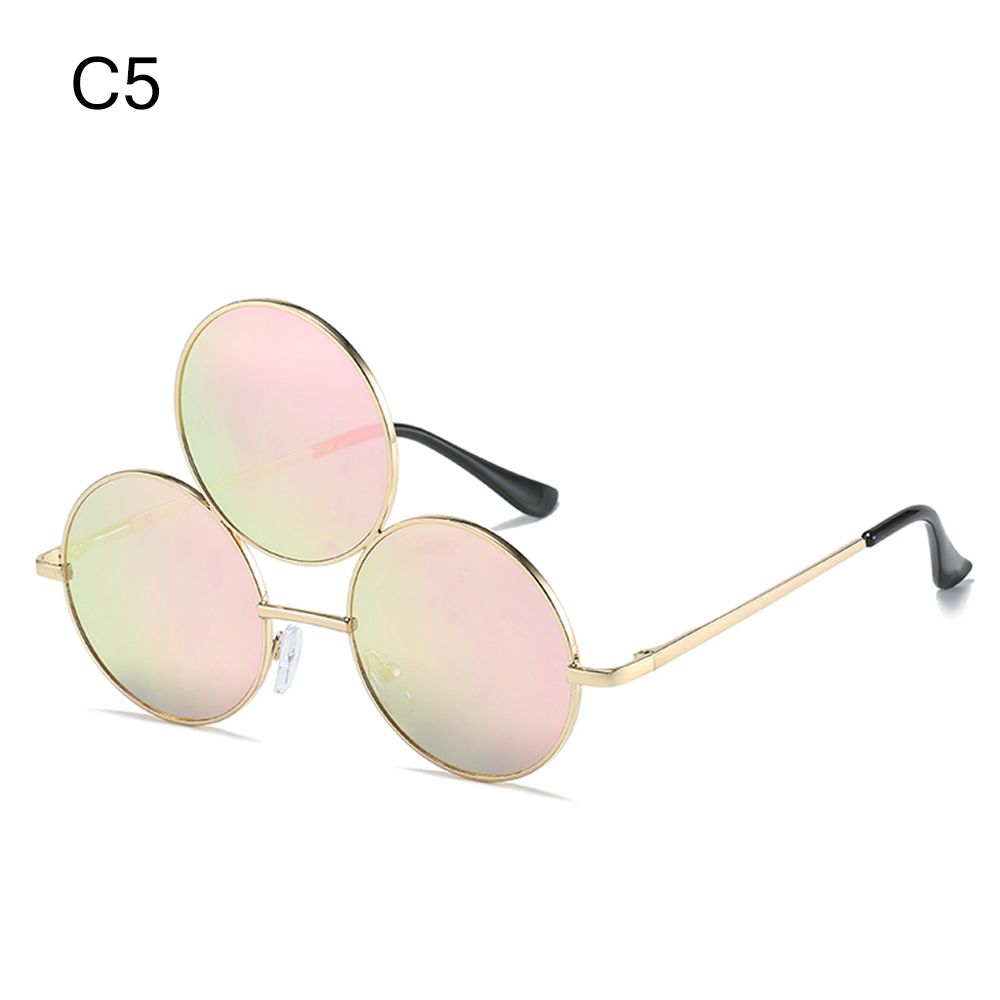 Sunglasses Third Lenses 3 Eyes Round Metal Vintage Sun Glasses For Women Men Fashion Eyewear Shades UV400