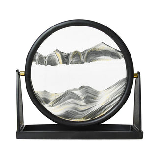 10 Inch Moving Sand Art Picture Flowing Sand Painting Round Glass 3D Deep Sea Sandscape In Motion Display Craft Hourglass