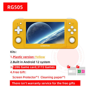 Anbernic RG505 4.95Inch Touch Screen Android12 Handheld Video Game Console Unisoc Tiger T618 RAM4G ROM128G eMMC 5.1 2.4G/5G Wifi