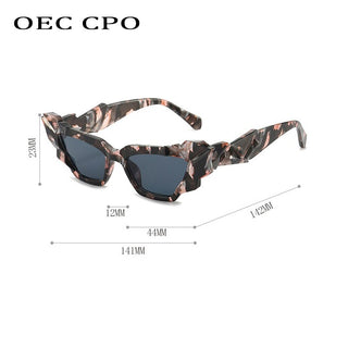 OEC CPO 2022 Ladies Punk Cat eye Sunglasses Women Unique Colorful Sun Glasses Female Fashion Shades UV400 Steampunk Eyewear