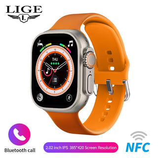 LIGE Bluetooth Call Smart Watch NFC Sports Tiktok Control Voice Assistant Waterproof Smartwatch For Android Apple Call Watch