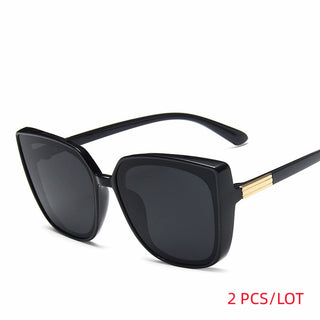 Fashion Plastic Cat Eye Women Oversized Sunglasses Brand Designer Vintage Retro Mirror Sun Glasses For Female UV400 Oculos