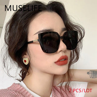 Fashion Plastic Cat Eye Women Oversized Sunglasses Brand Designer Vintage Retro Mirror Sun Glasses For Female UV400 Oculos