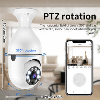 Super Surveillance Camera LED Light Bulb Socket 360° 2.4G WiFi Security Protection 1080P Spotlight Automatic Human Tracking 007