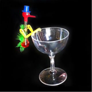 Creative Non-Stop Liquid Drinking Glass Lucky Bird Duck Bobbing Magic Prank Physics Eco-friendly