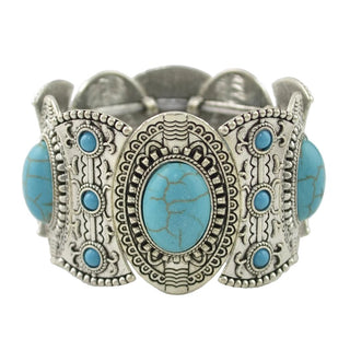 Tribal Ethnic Bohemian Indian Vintage Metal Stone Coin Bracelet Gypsy Boho Bracelet Festival Women Men Turkish African Jewelry