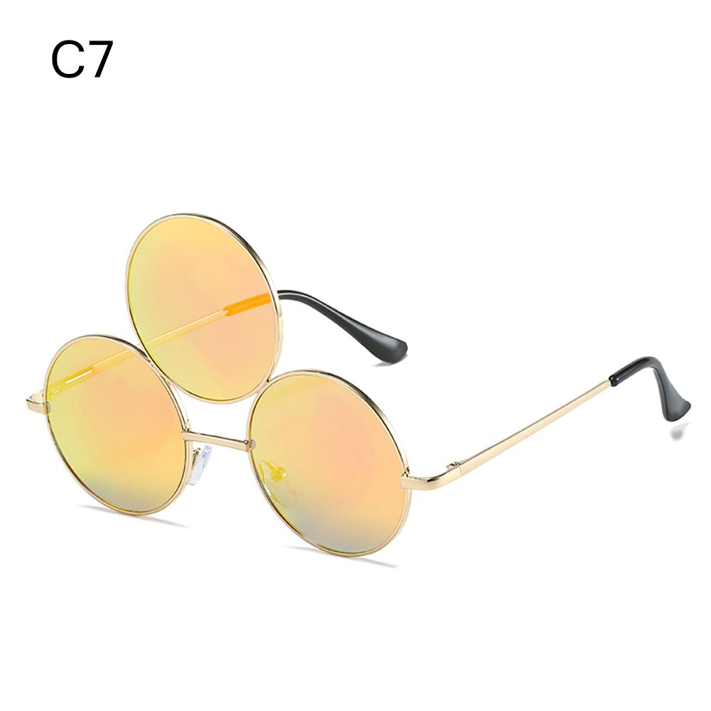 Sunglasses Third Lenses 3 Eyes Round Metal Vintage Sun Glasses For Women Men Fashion Eyewear Shades UV400