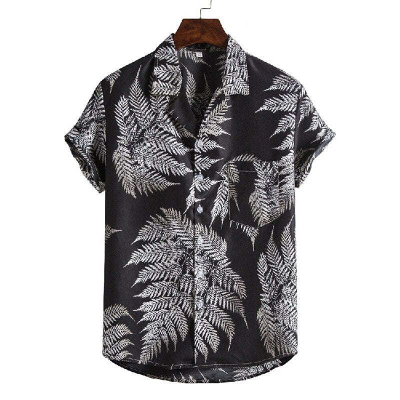 Mens Beach Shirts Camisa Social Masculina 2022 Fashion Brand Floral Shirt Men Slim Fit Short Sleeve Hawaiian Shirt Male Chemise