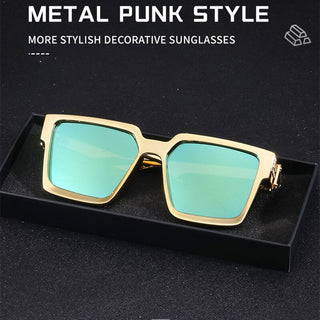 New Diamond Inlaid Fashion Square Large Frame Sunglasses Trend Retro UV Radiation Proof Summer Women's Outdoor Sunglasses