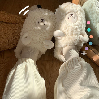 Cartoon Cute Cotton Slippers Autumn and Winter Indoor Home Couple Slippers Warm Faux Fur Slippers Girl Heart Cotton Shoes Winter