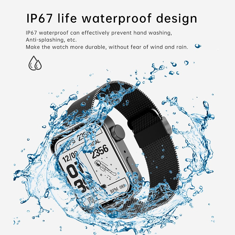 LIGE New Men Smart Watch 1.72 inch Bluetooth Call Fitness Tracker Heart Rate Monitor Waterproof Women Smartwatch For Android IOS