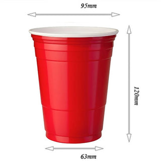 50 Pcs/Set 450Ml Red Disposable Plastic Cup