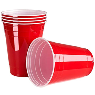 50 Pcs/Set 450Ml Red Disposable Plastic Cup