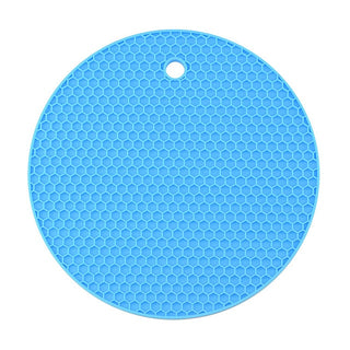 18/14cm Round Heat Resistant Silicone Mat - Coasters - Table Placemat