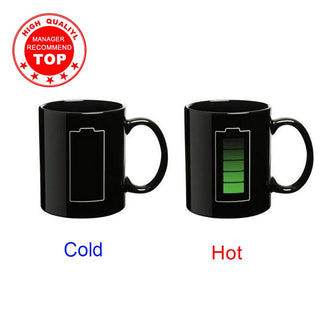 Creative Battery Positive Energy Color Changing Cup Ceramic