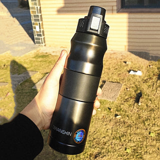 500ml/680ml Double Stainless Steel Sport Vacuum Flask Portable Outdoor Thermal Bottle (Straw)