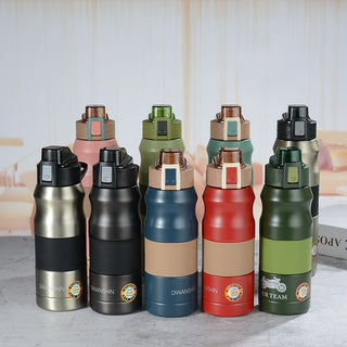 500ml/680ml Double Stainless Steel Sport Vacuum Flask Portable Outdoor Thermal Bottle (Straw)