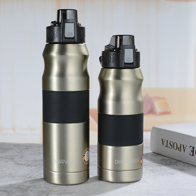 500ml/680ml Double Stainless Steel Sport Vacuum Flask Portable Outdoor Thermal Bottle (Straw)