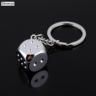 Dice Key Chain Metal Personality Dice Poker Soccer Guitar Model Alloy Keychain Gift Car Key Ring