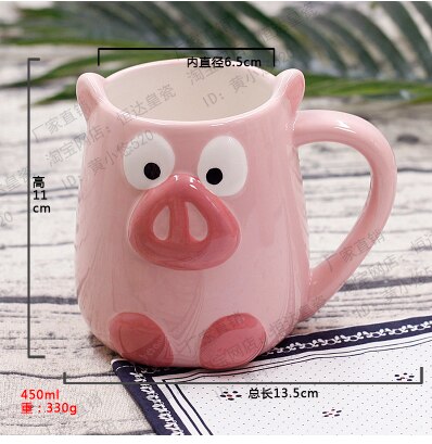 500ML Cute Animal 3D mugs