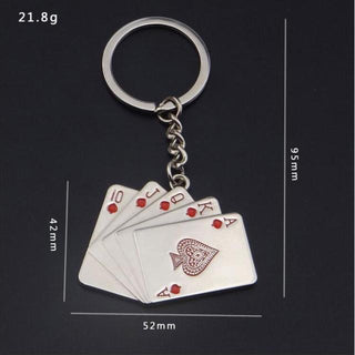 Keychains KeyRing Stainless Steel Jewelry Straight flush Texas Hold