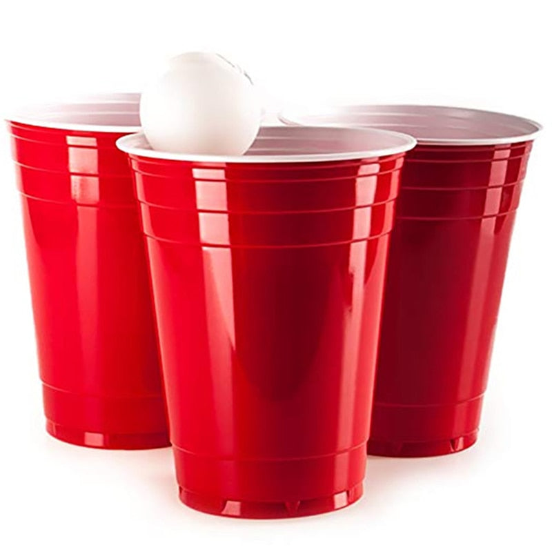 50 Pcs/Set 450Ml Red Disposable Plastic Cup