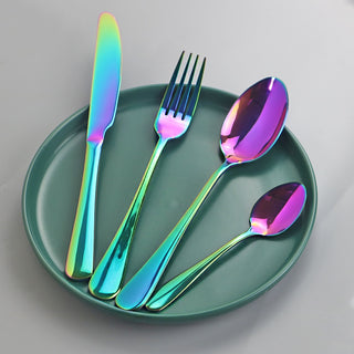 Cutlery Set Colorful Rainbow Teaspoon Dinnerware Kitchen Tools