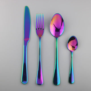 Cutlery Set Colorful Rainbow Teaspoon Dinnerware Kitchen Tools