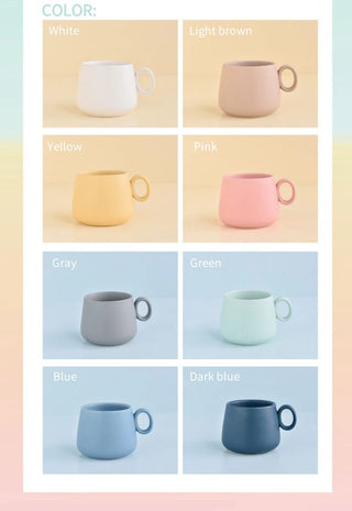 Creative Rainbow Ceramic Pastel Color Cute Tumbler Cup