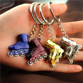 Keychains For Bag KeyRing Stainless Steel Jewelry Gold Fashion Skating Boots Roller Skates