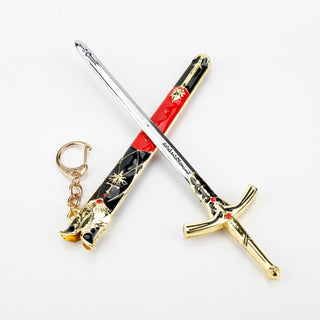 Sword Pendant Keychain Cosplay Toys Men Cosplay Weapon Key Chains Enamel Jewelry Zinc Alloy Llaverios