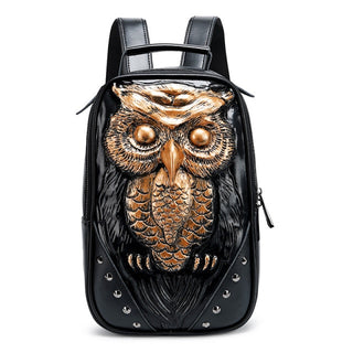 Animal Cool 3D Owl Small Backpack High Quality Ladies Backpack Purse Cute Black Daypack