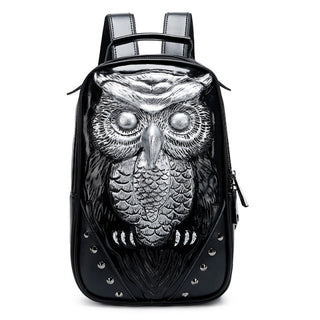 Animal Cool 3D Owl Small Backpack High Quality Ladies Backpack Purse Cute Black Daypack