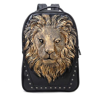 3D Backpack Animal Lion Head Backpack Cool Travel Computer Head Design