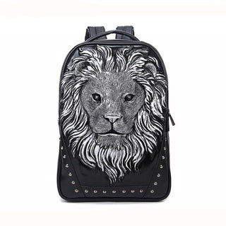 3D Backpack Animal Lion Head Backpack Cool Travel Computer Head Design